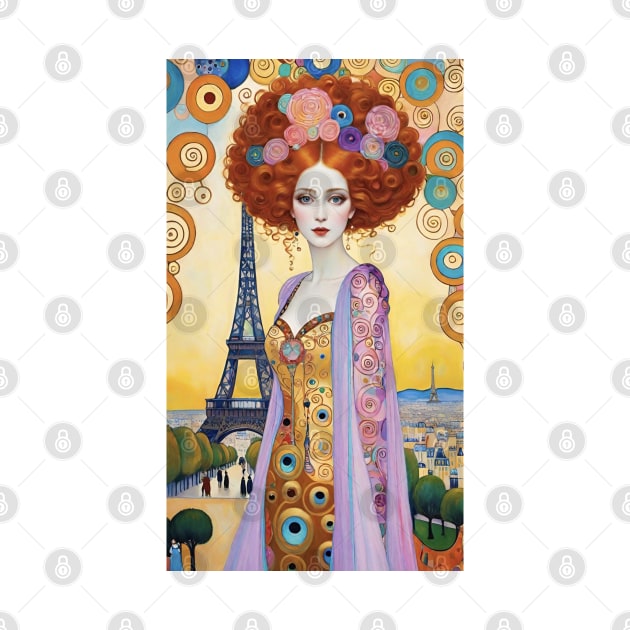 Gustav Klimt's Parisian Symphony: Inspired Eiffel Tower by FridaBubble