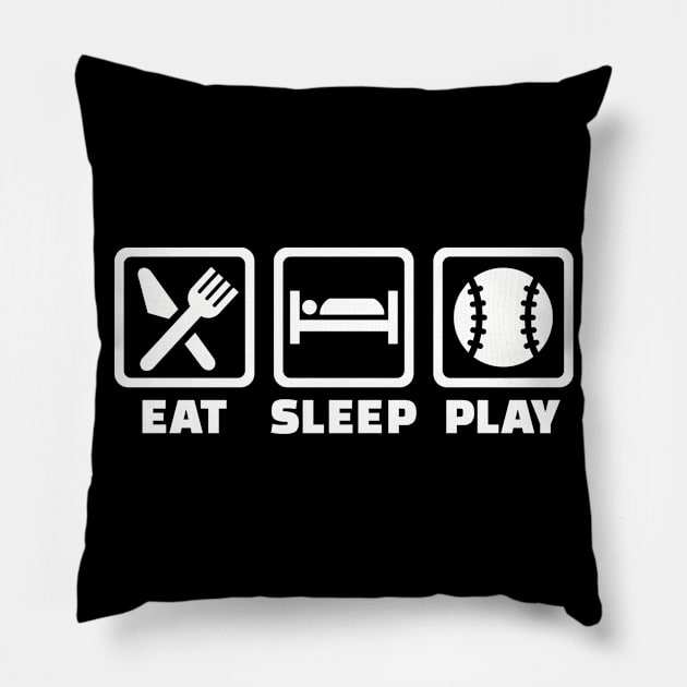 Eat sleep Baseball Pillow by Designzz