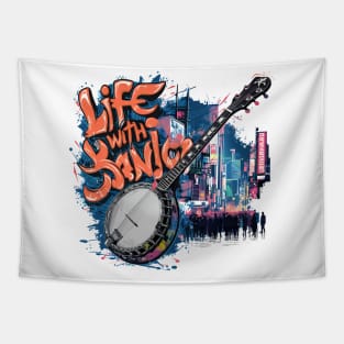 Life With Banjo, Banjo Graffiti Design Tapestry