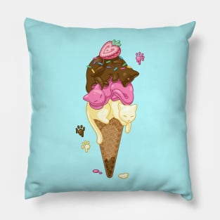 Triple Scoop Kitty Cone Pillow