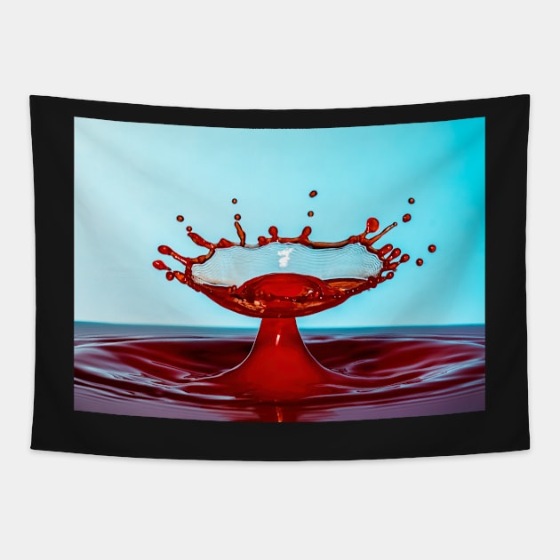 Stop Motion Red Splash 2 Tapestry by jecphotography