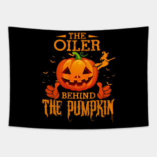 Mens The CHEF Behind The Pumpkin T shirt Funny Halloween T Shirt_OILER Tapestry