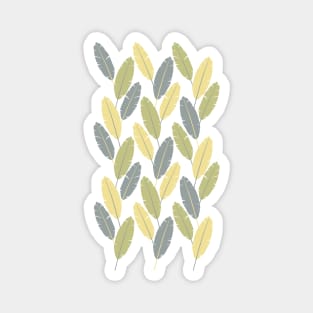 Banana leaves (Shades of yellow, green and gray) Magnet