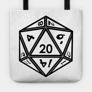 Transparent D20 Dice (Black Outline) Full Size Tote