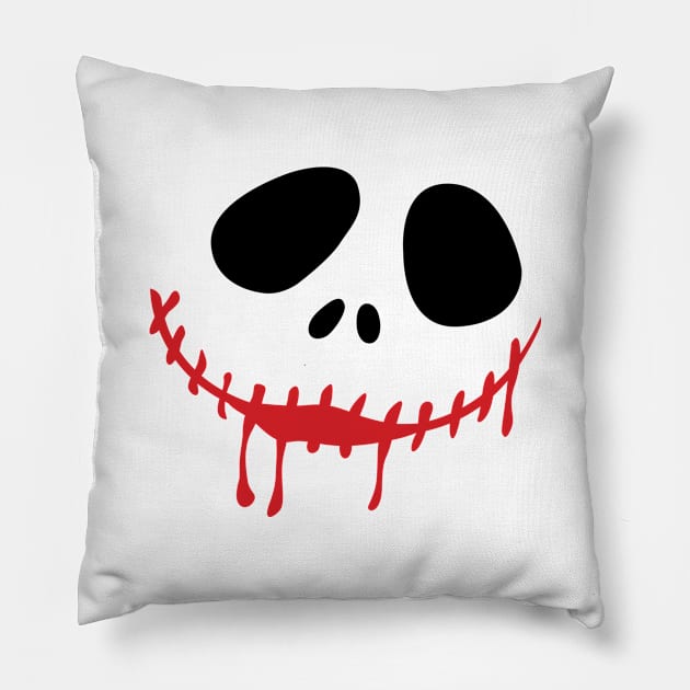 Halloween Face Jack Skellington Melting - Gift For Halloween Horror Nights Pillow by xoclothes