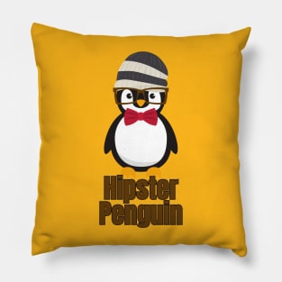 Hipster Penguin Pillow