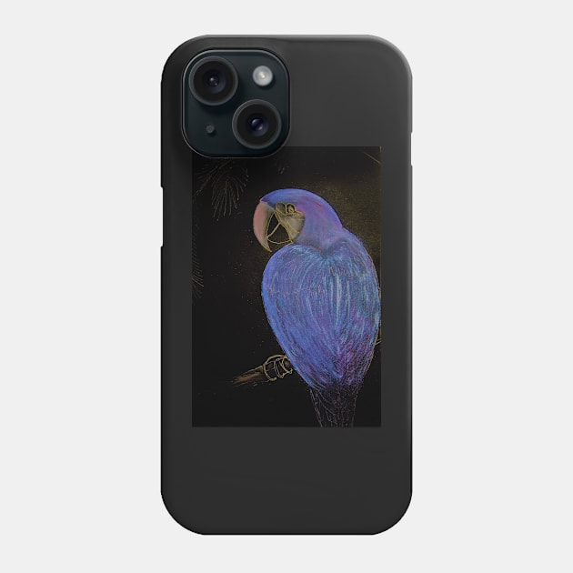 LUSTRE BLUE PURPLE TROPICAL PARROT Phone Case by jacquline8689