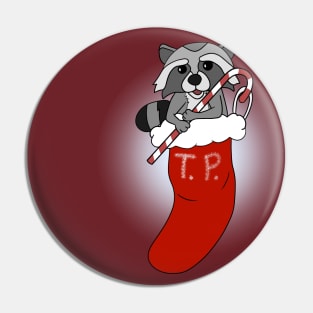 Trash Panda Christmas Stocking (white glow) Pin