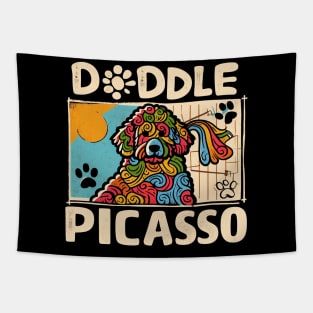 "Doodle Picasse" Goldendoodle Tapestry