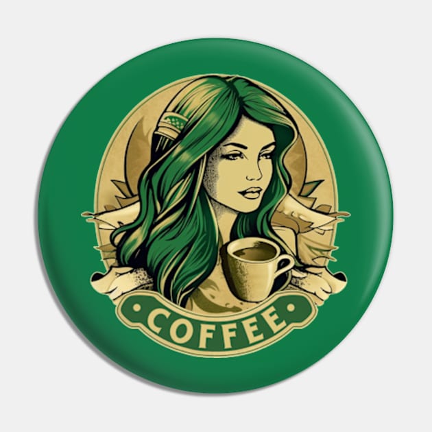 Coffee Girl Pin by MF Creator