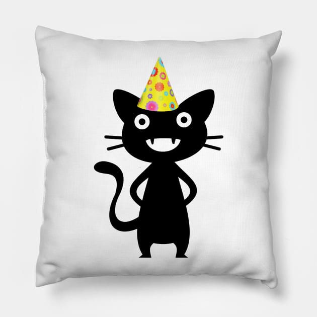 Party Cat 3 Pillow by Molenusaczech