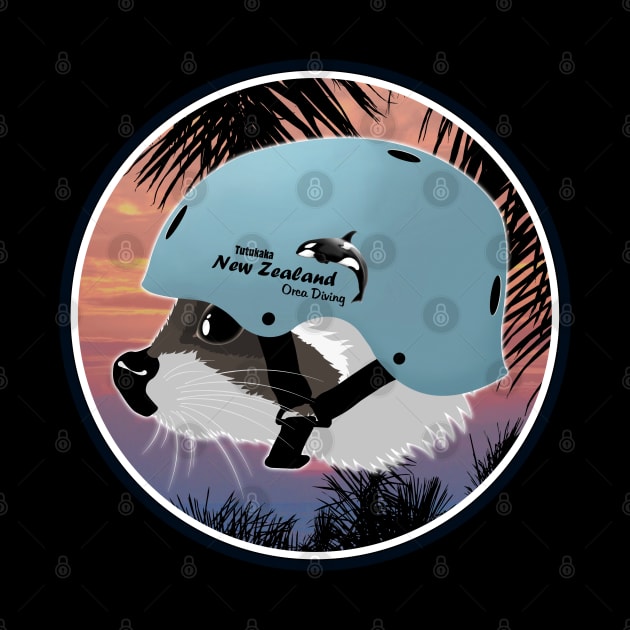 Raccon surfer by NicGrayTees