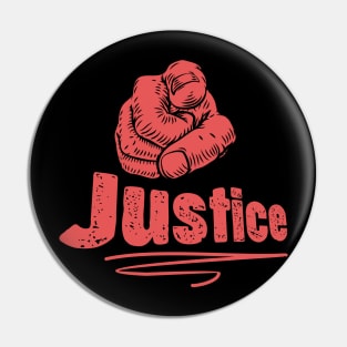 Justice Pointing Finger Pin