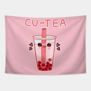 kawaii pink bubble tea Tapestry