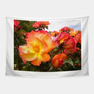 Red Yellow Orange Roses Tapestry