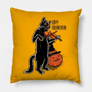 Happy Meoween – Halloween Orange Pumpkin Cat Pillow