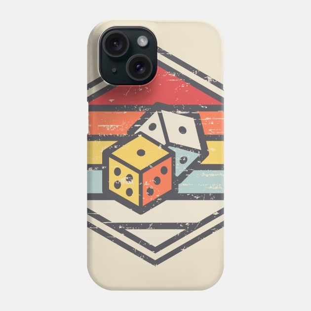 Retro Badge Dice Light Phone Case by rojakdesigns