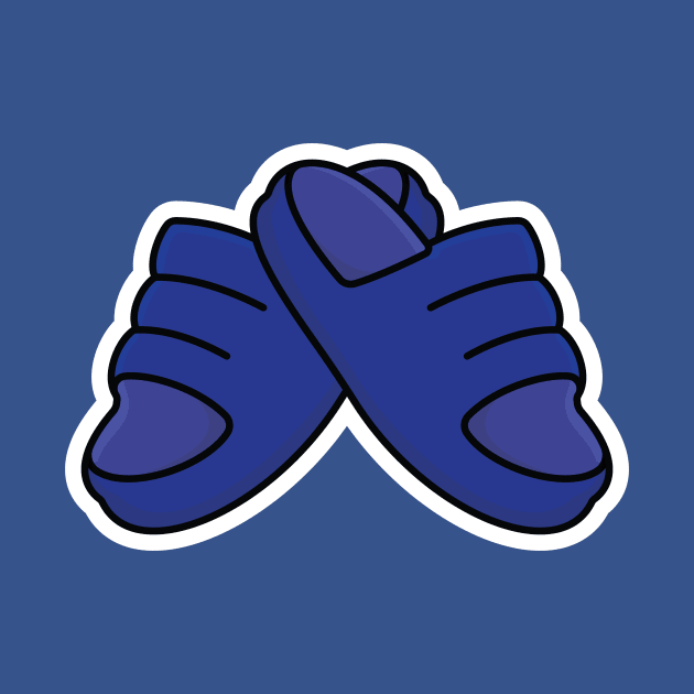 Men Slippers Shoes Sticker vector illustration. Men fashion object icon concept. Boys Outdoor shoes sticker vector design. Flip flop icon or Slipper logo design. by AlviStudio