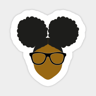 Black Nerd Blerd Afro Puffs Magnet