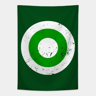 Distressed White and Green Roundel Tapestry