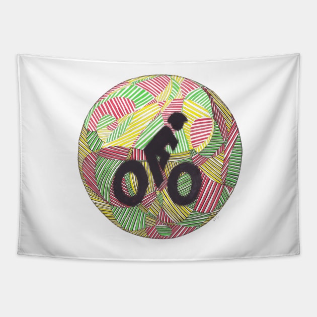 Bike Lane Tapestry by LauraKatMax