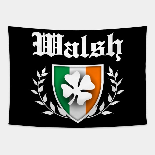 Walsh Shamrock Crest Tapestry by robotface
