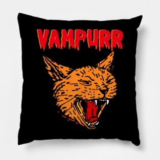 Vampurr Cat Vampire Halloween Spooky Kitty Teeth Pillow