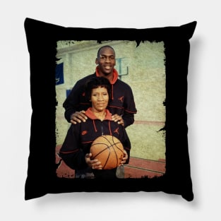 Michael Jordan and His Mum Deloris Jordan Pillow