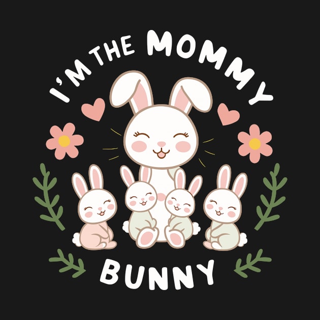 Adorable Mommy Bunny and Babies Springtime Love Design by Firesquare