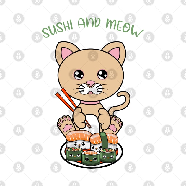 All I Need is sushi and cats, sushi and cats by JS ARTE