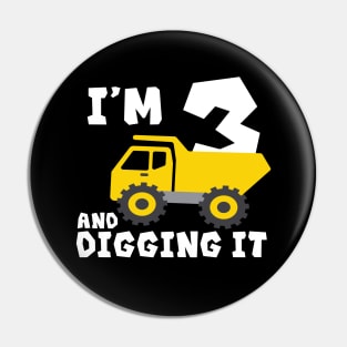 Three 3rd Birthday I'm 3 And Diggin It Construction Theme Pin