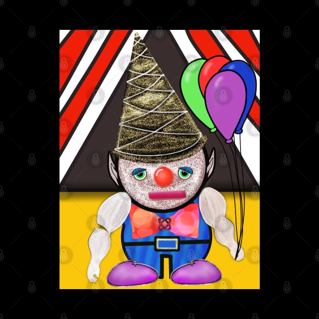 a creepy sad clown holding balloons by FlippinTurtles