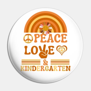 Peace, Love, & Kindergarten Groovy School White Pin
