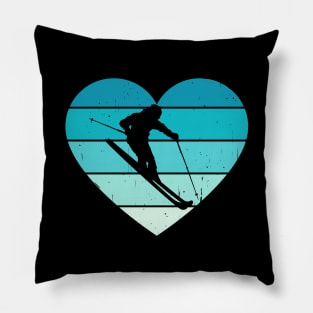 I Love Downhill Skiing Winter Sports Ski Pillow