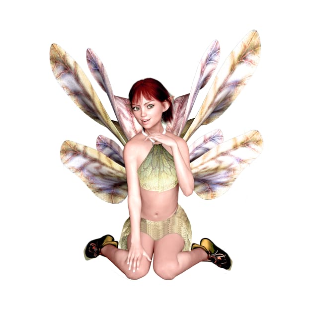 Cute elf fairy faerie butterfly wings happy girl by Fantasyart123