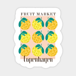 Fruit market Copenhagen Wild Yellow Animal pattern Citrus fruits Magnet