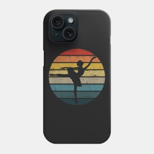 Ballet Ballerina Silhouette On A Distressed Retro Sunset product Phone Case
