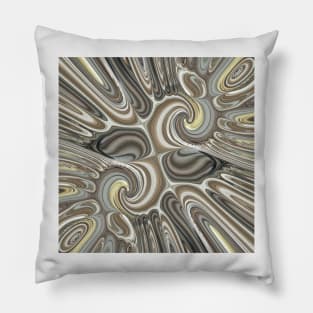 detailed smooth art deco and art nouveau styled fluid painted design Pillow