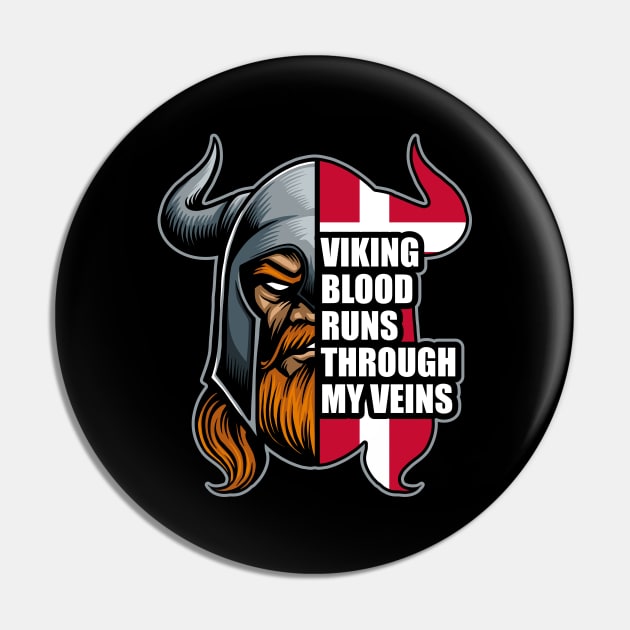 Danish VIkings Viking Blood Runs Through My Veins Pin by RadStar