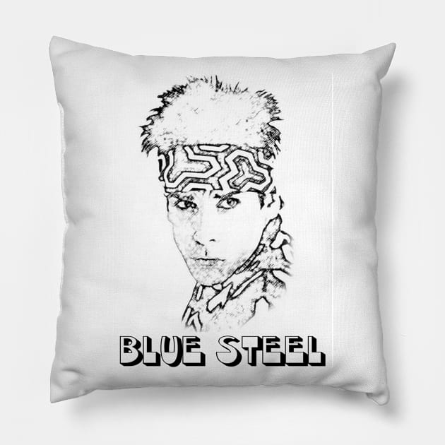 Blue Steel Pillow by TEEVEETEES