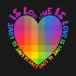 Love Is Love - bright rainbow checks T-Shirt