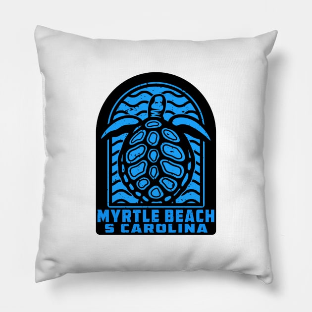 Myrtle Beach South Carolina Beach Sea Turtle Pillow by DD2019