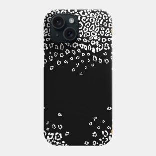 Black and white leopard texture with gold accessories Phone Case