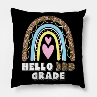 Heart Rainbow Teacher Student Back To School Hello 3rd Grade Pillow