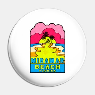 Miramar Beach Florida Groovy Sunset 70's Hippie Hippy Vintage FL Pin