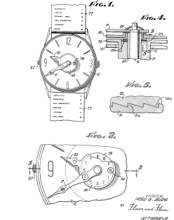 Push Button Time Zone Watch Vintage Patent Hand Drawing Magnet