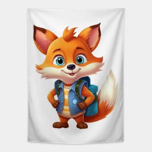 Back To School Fox Tapestry