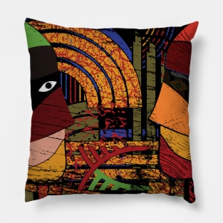 Colorful modern abstract fantasy illustration Pillow