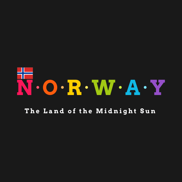 Norway, The Land of the Midnight Sun. (Flag Version) by Koolstudio