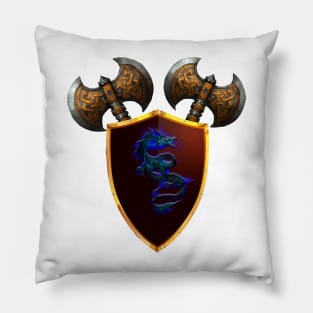 Graphic Design Fantasy Axes With A Shield. Pillow